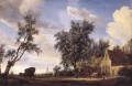 Halte à une auberge paysage Salomon van Ruysdael